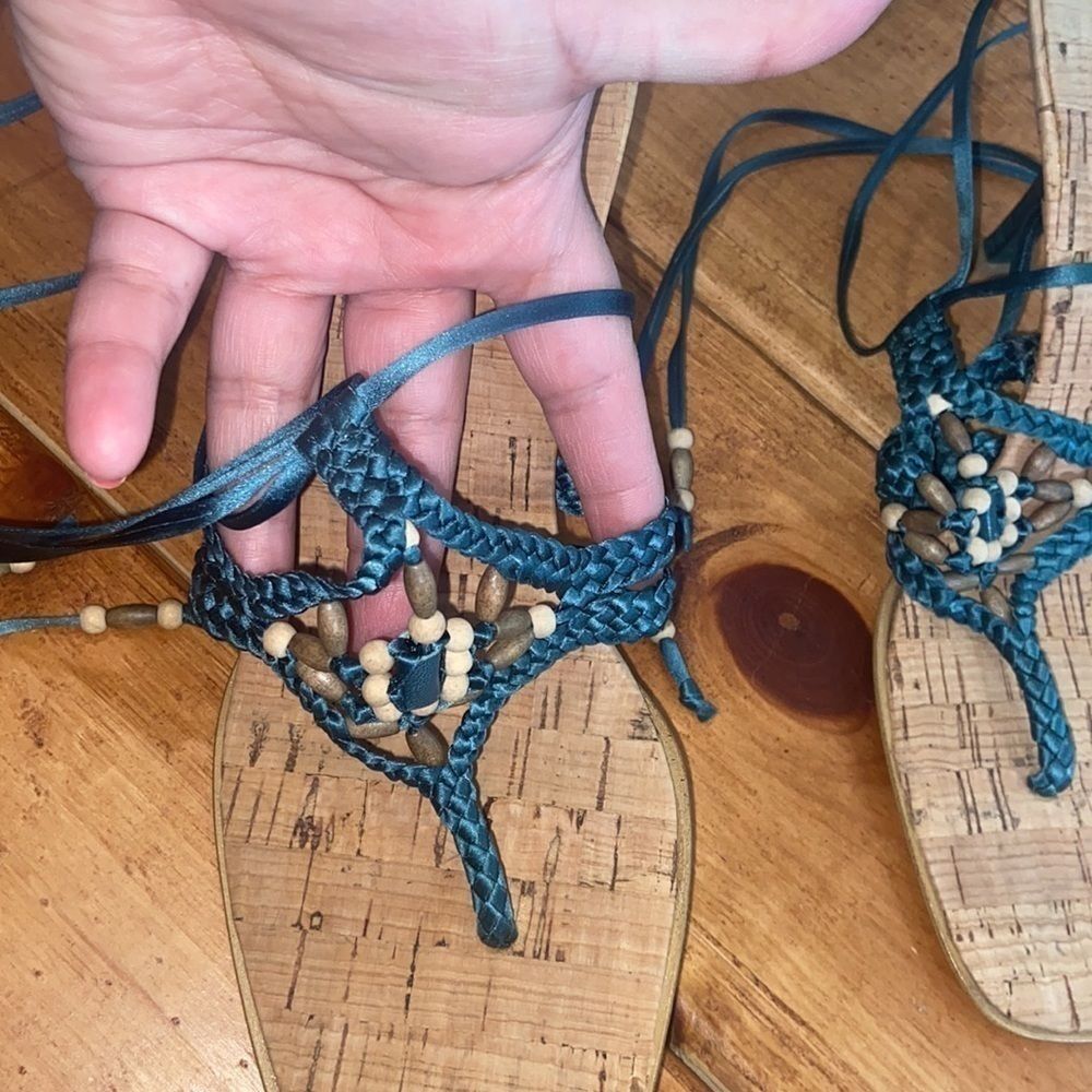 Nine West Lace Up Leg Wrap Sandals - Picture 2 of 7